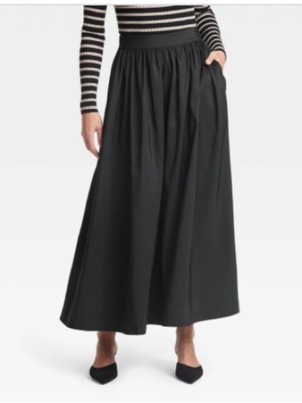 Women's Voluminous Maxi Skirt - a New Day™ Black Size Medium new
